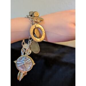 Silpada Perfect Composition Bracelet 925 Sterling Silver & Brass Charm Bracelet